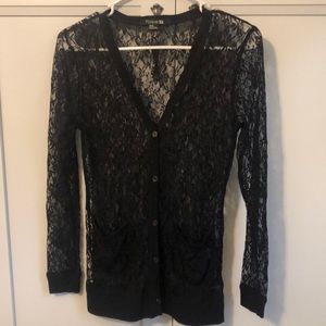 Forever21 Stunning Black Lace Light Cardigan  Sz M
